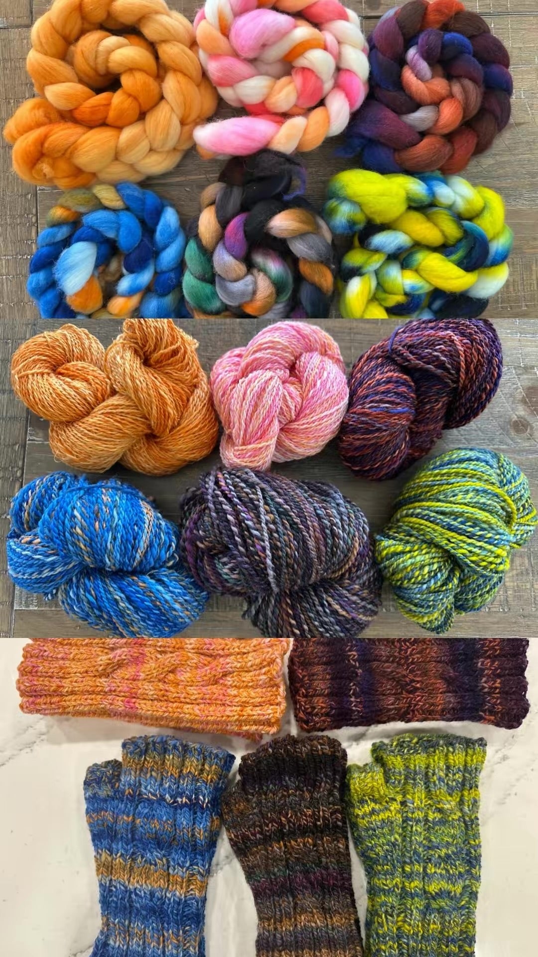 Fingerless Gloves-Blue/Orange