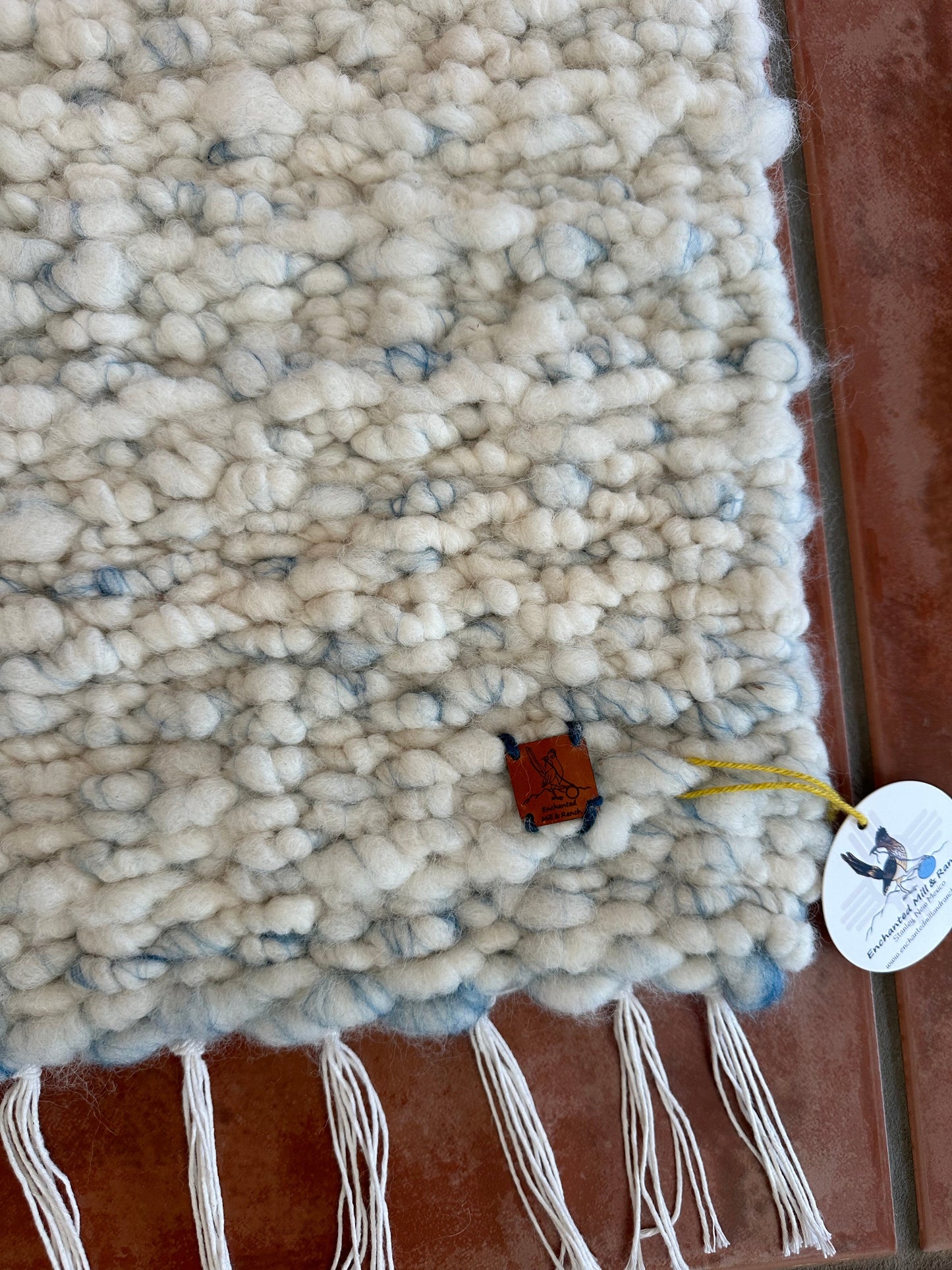 Rustic Ranch Alpaca Rug-white and blue