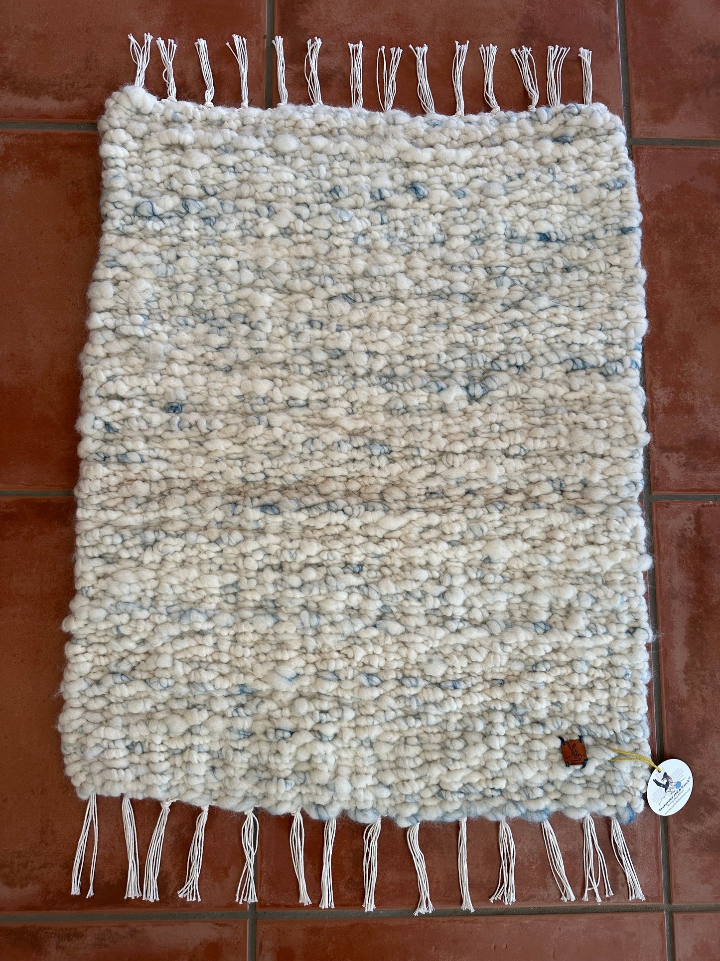 Rustic Ranch Alpaca Rug-white and blue