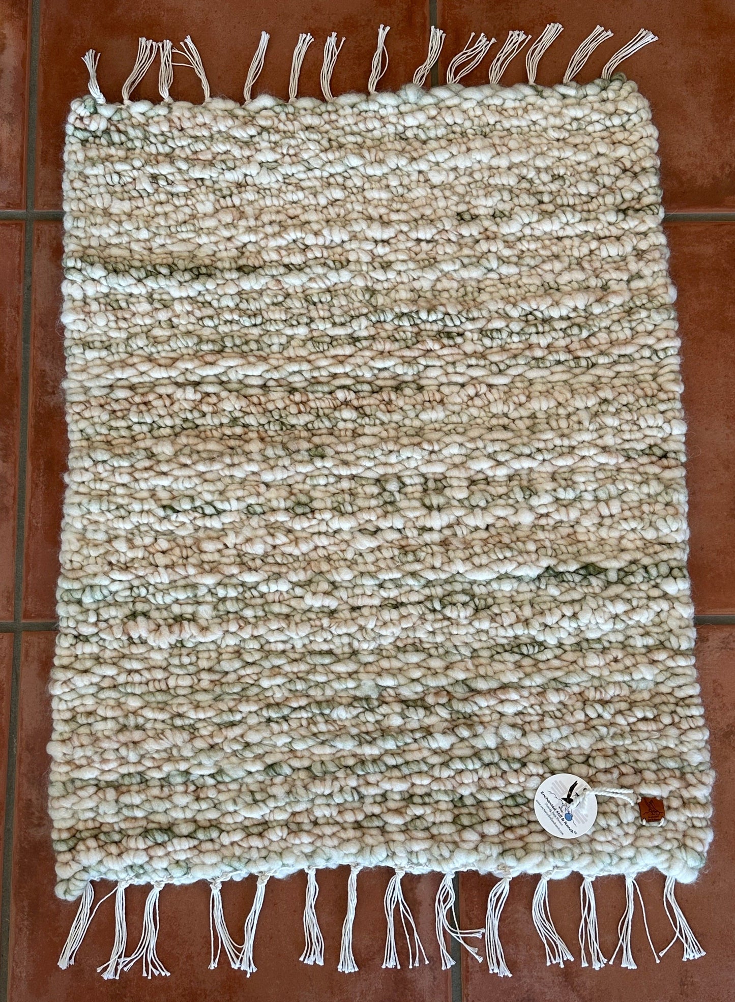 Rustic Ranch Alpaca Rug-green, brown & white